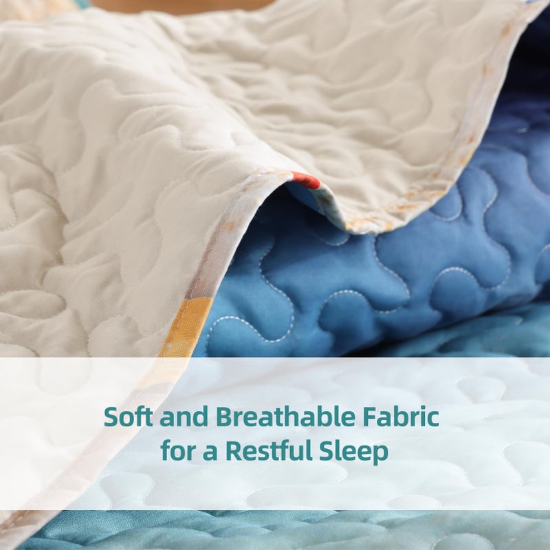 weigelia Coastal Quilt Set King Size - 3 Piece Lightweight Beach Themed Bedding  Soft & Breathable Polyester Coverlet  All Season Quilts & Bedspread for Bedroom D?cor - Image 4
